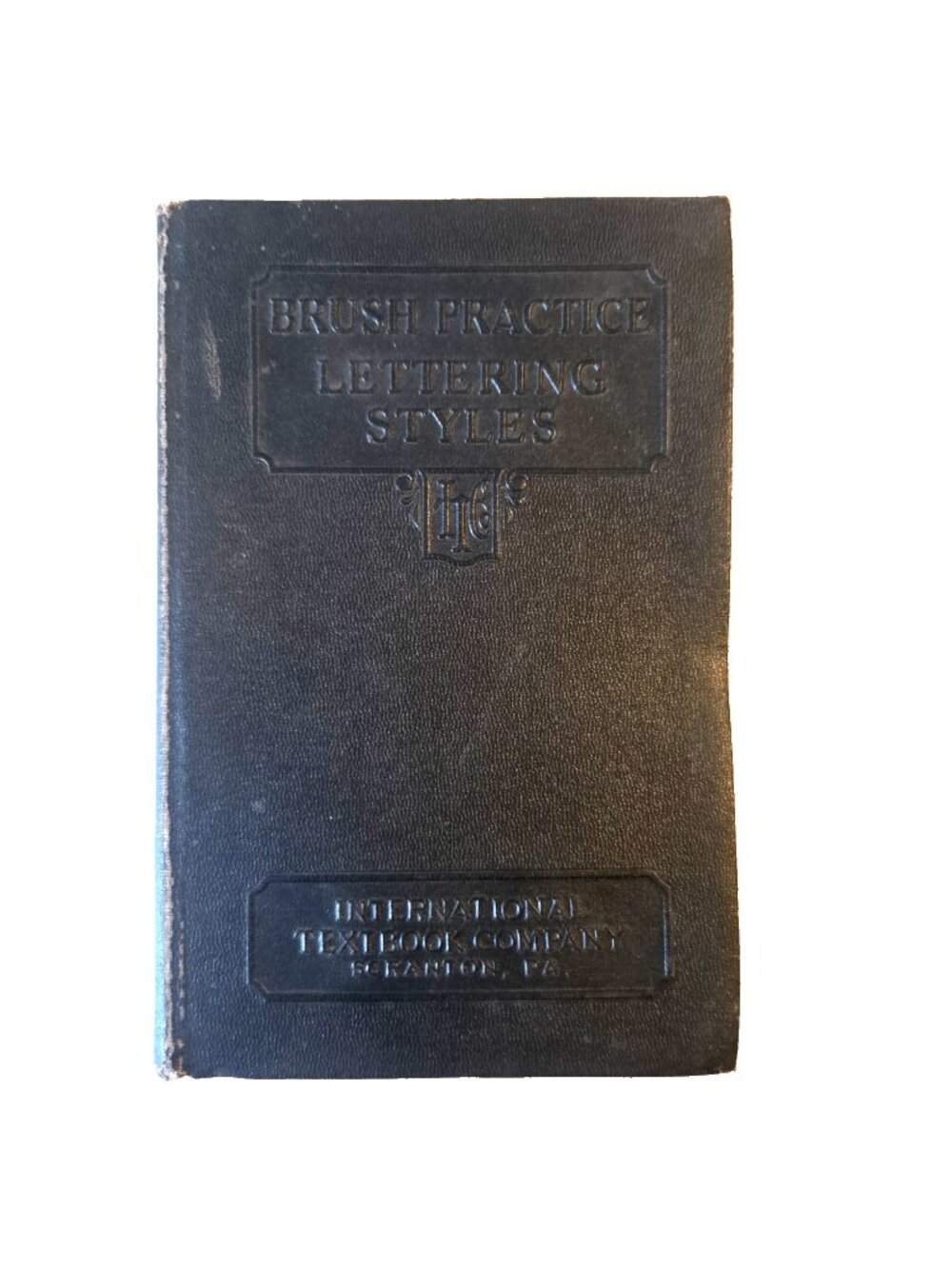 Brush Practice Lettering Styles Book Vintage 1935 E. L. Koller Leather? Cover